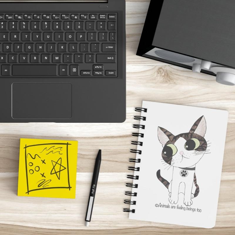 Cat Wagging Tail Spiral Notebook - BluSparkle