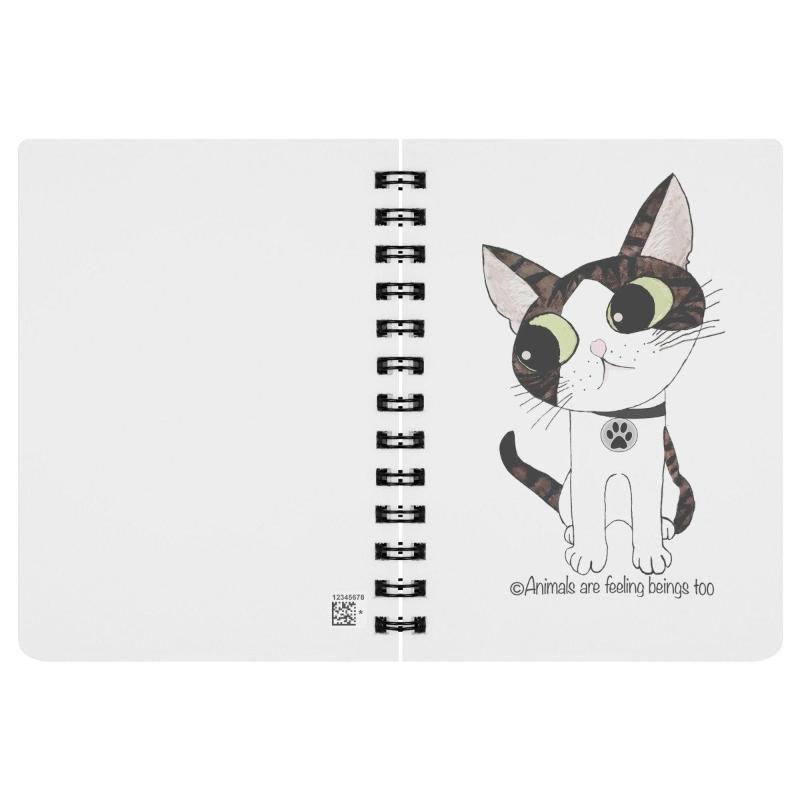 Cat Wagging Tail Spiral Notebook - BluSparkle