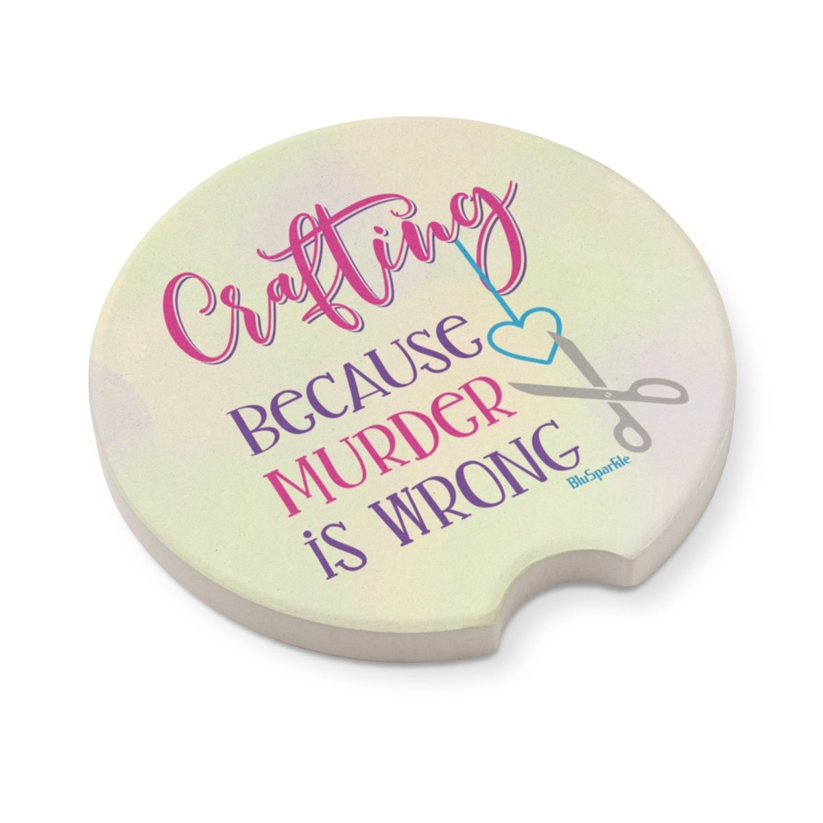 Crafting Because Murder Is Wrong Ceramic Car Coasters - BluSparkle