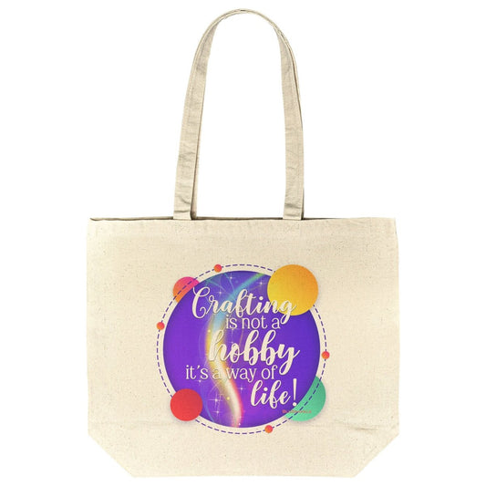 Crafting Is Not A Hobby Gusseted Cotton Tote Bag - BluSparkle