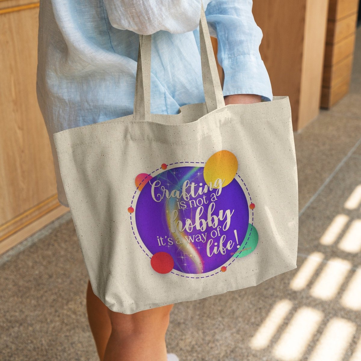 Crafting Is Not A Hobby Gusseted Cotton Tote Bag - BluSparkle
