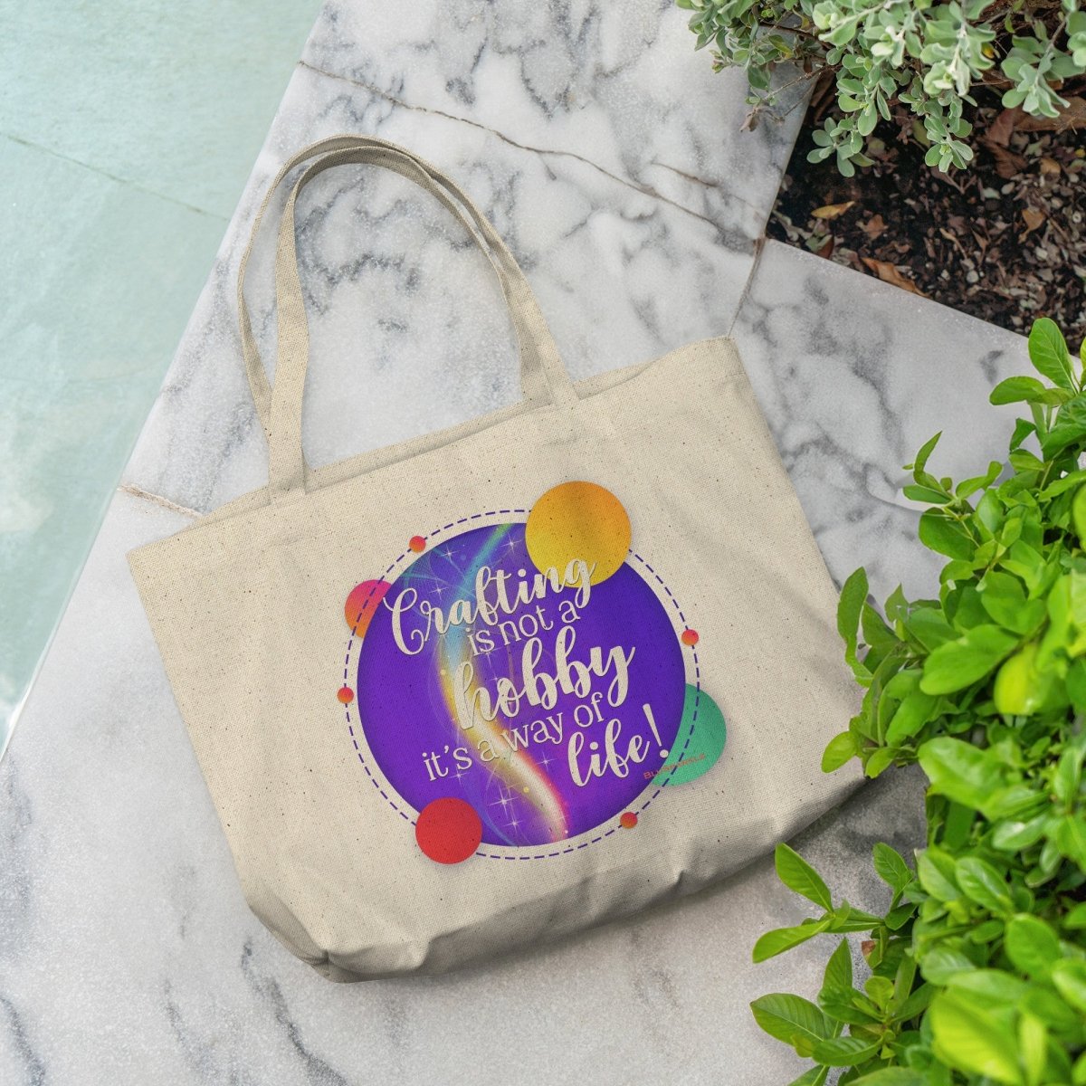 Crafting Is Not A Hobby Gusseted Cotton Tote Bag - BluSparkle