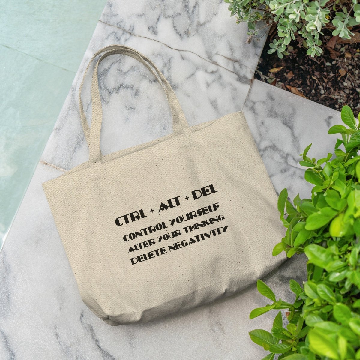 CTRL+ALT+DEL Rounded Canvas Tote Bag - BluSparkle