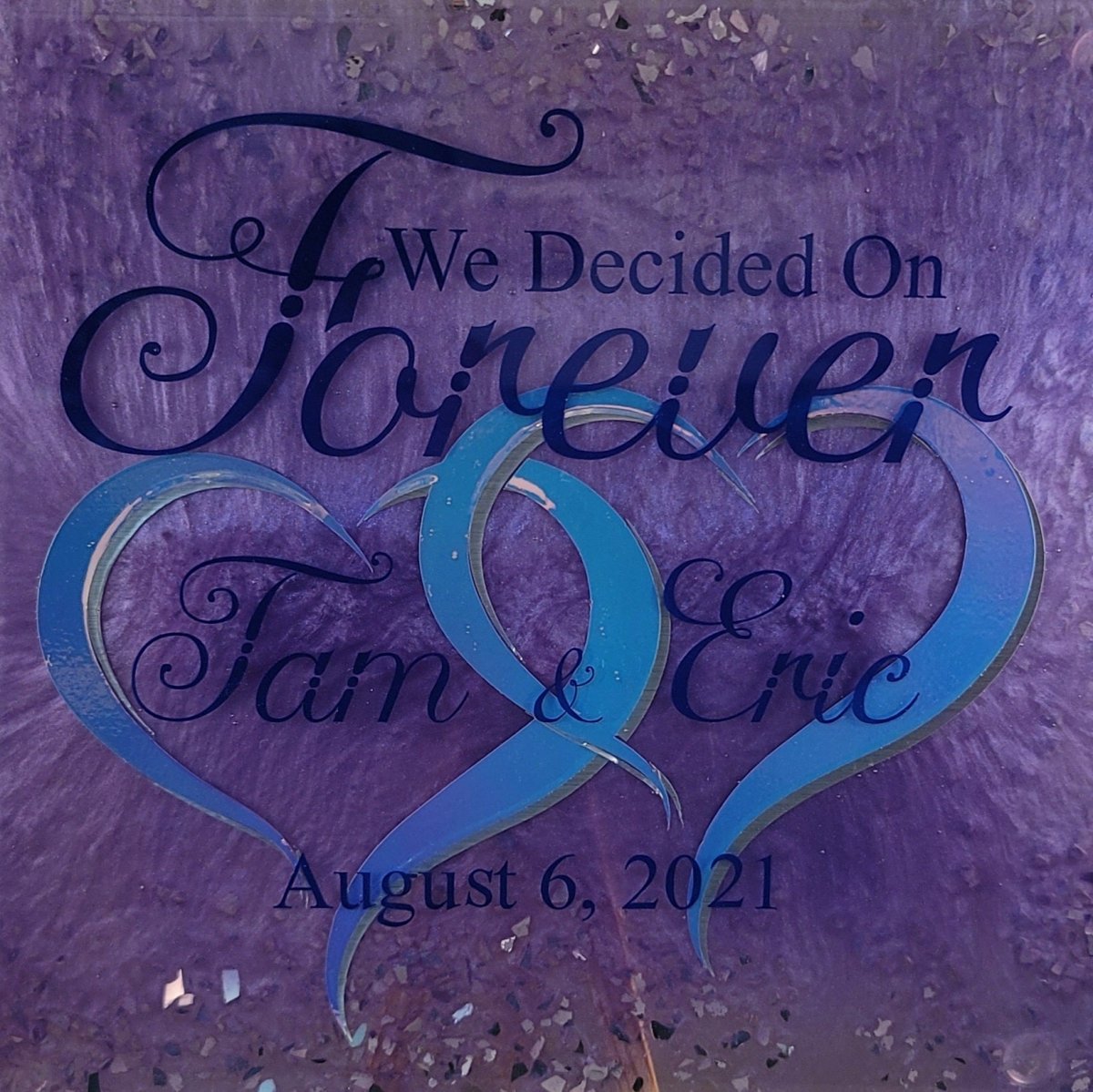 Custom Resin Wedding Tray - We Decided On Forever (Tam & Eric) - BluSparkle