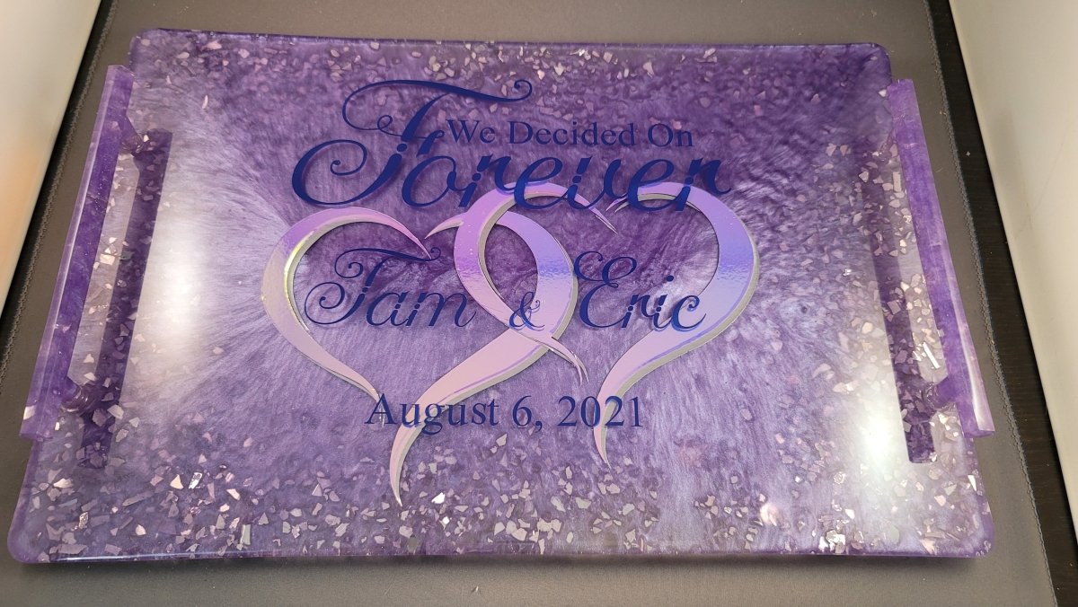 Custom Resin Wedding Tray - We Decided On Forever (Tam & Eric) - BluSparkle