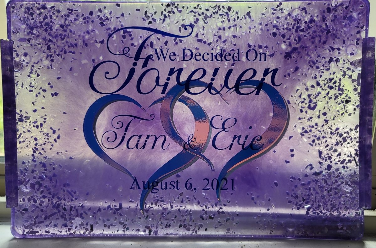 Custom Resin Wedding Tray - We Decided On Forever (Tam & Eric) - BluSparkle