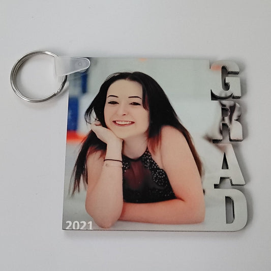 Custom Two Sided Grad Key Chain - BluSparkle