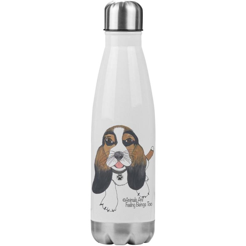 Dog Wagging Tail 20oz Insulated Water Bottle - BluSparkle