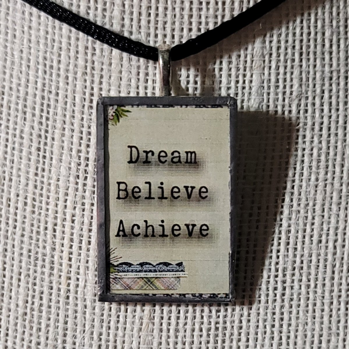 Dream, Believe, Achieve Handmade Stained - Glass Pendant - BluSparkle