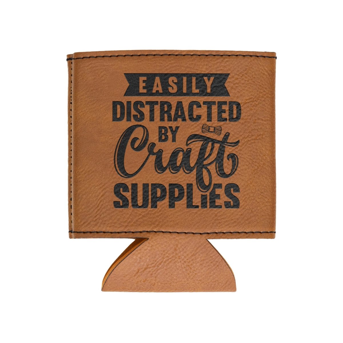 Easily Distracted By Craft Supplies Leatherette Beverage Holder - BluSparkle