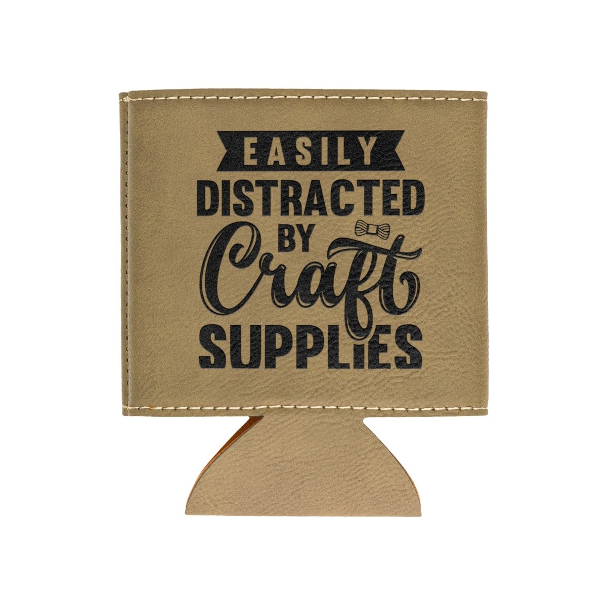 Easily Distracted By Craft Supplies Leatherette Beverage Holder - BluSparkle