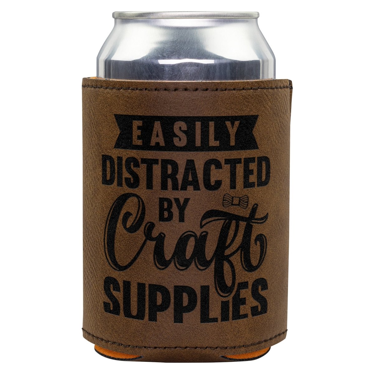 Easily Distracted By Craft Supplies Leatherette Beverage Holder - BluSparkle