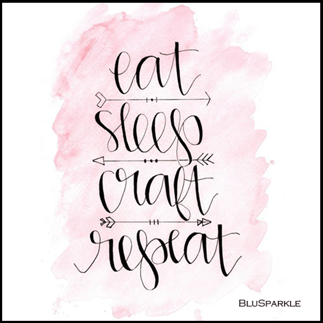 Eat Sleep Craft Repeat 3.5" Square Wise Expression Magnet - BluSparkle