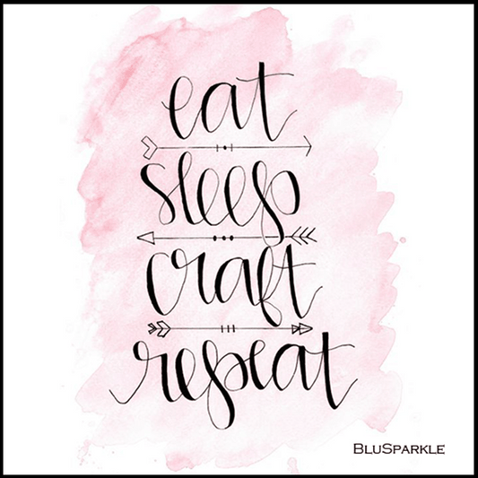 Eat Sleep Craft Repeat 3.5" Square Wise Expression Magnet - BluSparkle