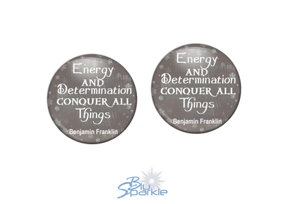 Energy And Determination Conquer All Things - Earrings - BluSparkle