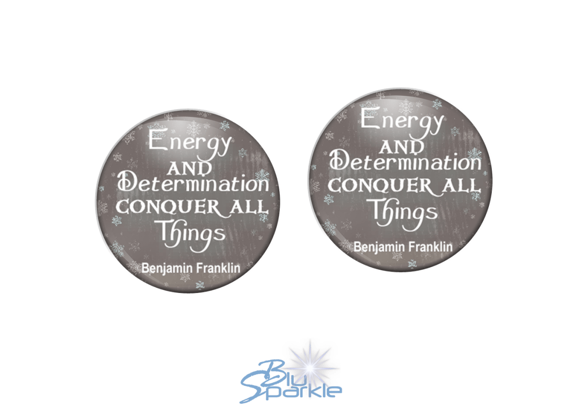 Energy And Determination Conquer All Things - Earrings - BluSparkle