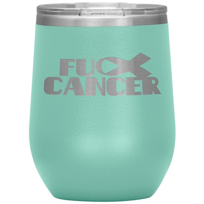 Fu** Cancer 12oz Wine Insulated Tumbler - BluSparkle