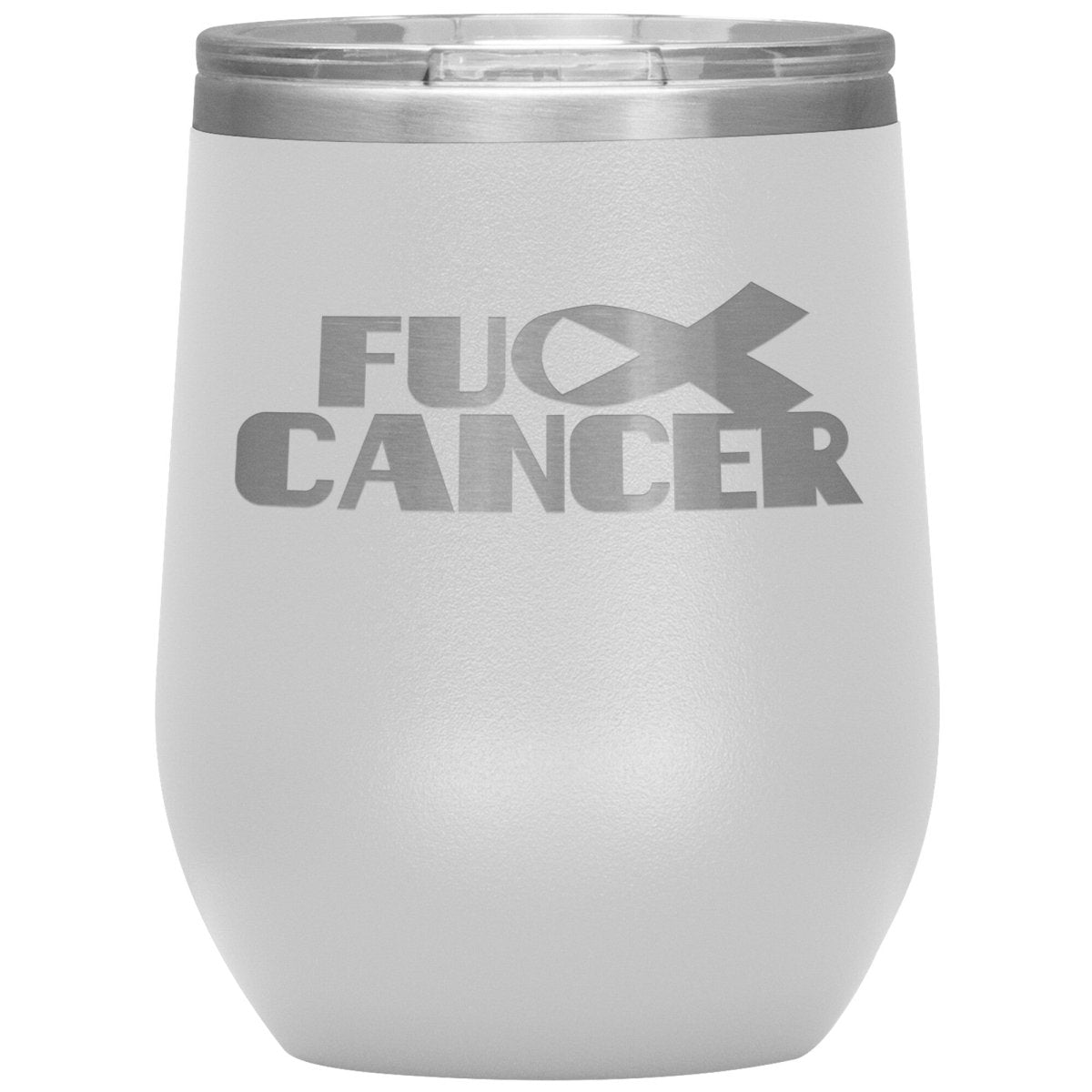 Fu** Cancer 12oz Wine Insulated Tumbler - BluSparkle