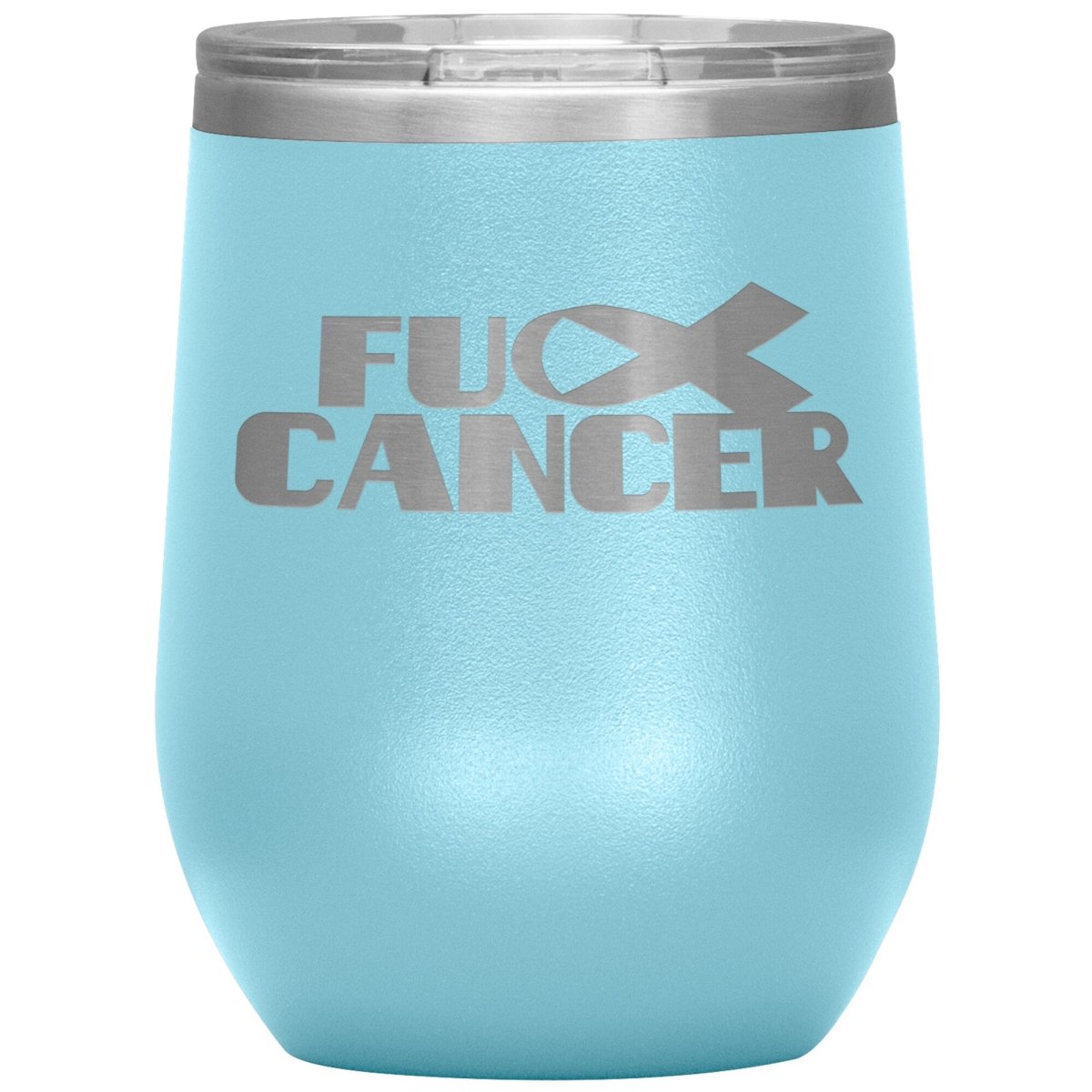 Fu** Cancer 12oz Wine Insulated Tumbler - BluSparkle