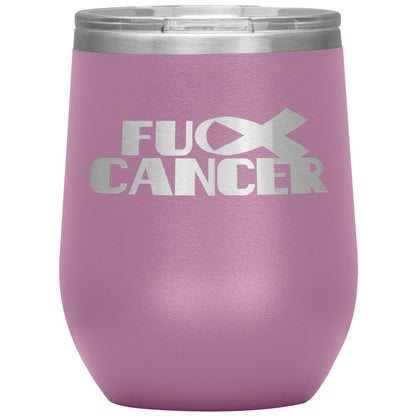 Fu** Cancer 12oz Wine Insulated Tumbler - BluSparkle