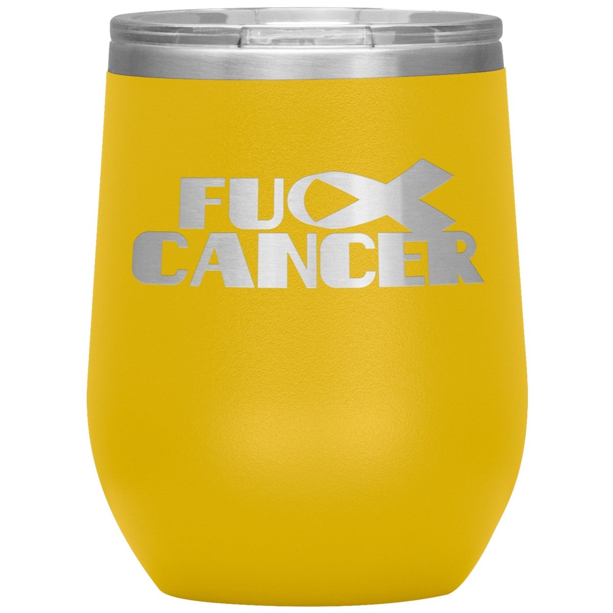 Fu** Cancer 12oz Wine Insulated Tumbler - BluSparkle