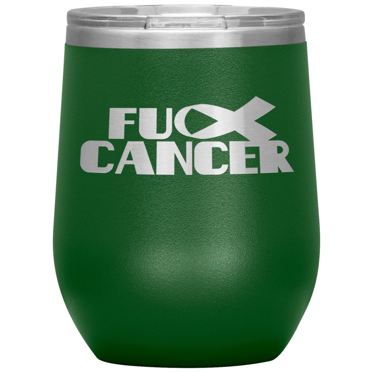 Fu** Cancer 12oz Wine Insulated Tumbler - BluSparkle