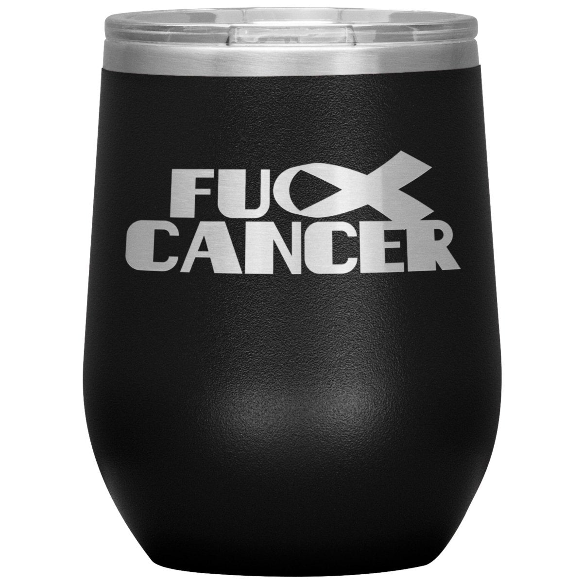 Fu** Cancer 12oz Wine Insulated Tumbler - BluSparkle