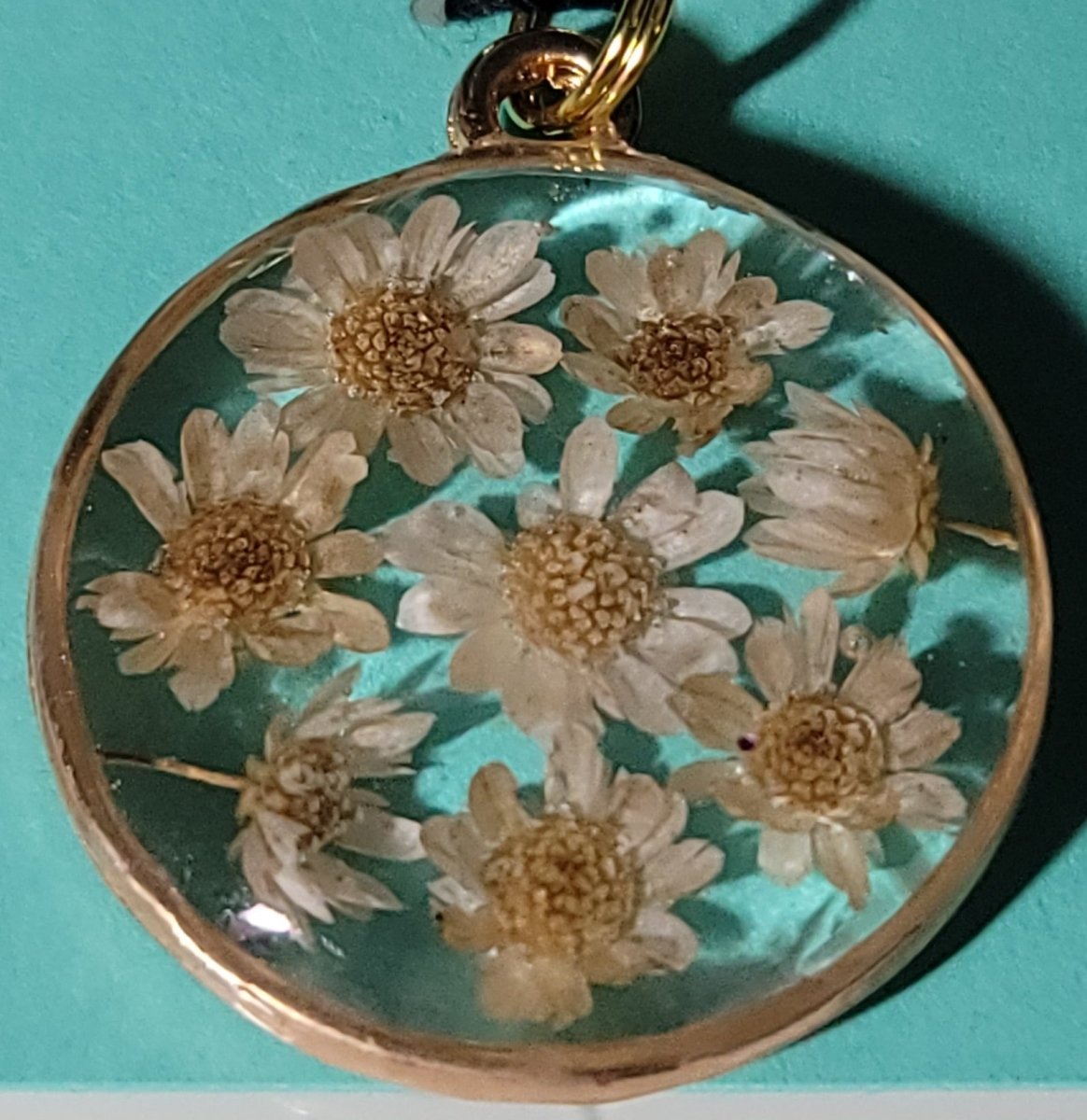 Golden Daisy Bouquet Pendant Charm - BluSparkle