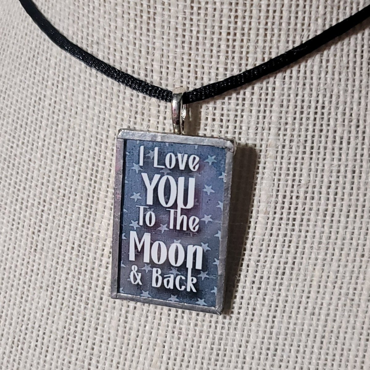 I Love You To The Moon & Back Handmade Stained - Glass Pendant - BluSparkle