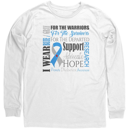 I Wear Blue & Gray for Diabetes Awareness T-Shirt, Hoodie, Tank - BluSparkle