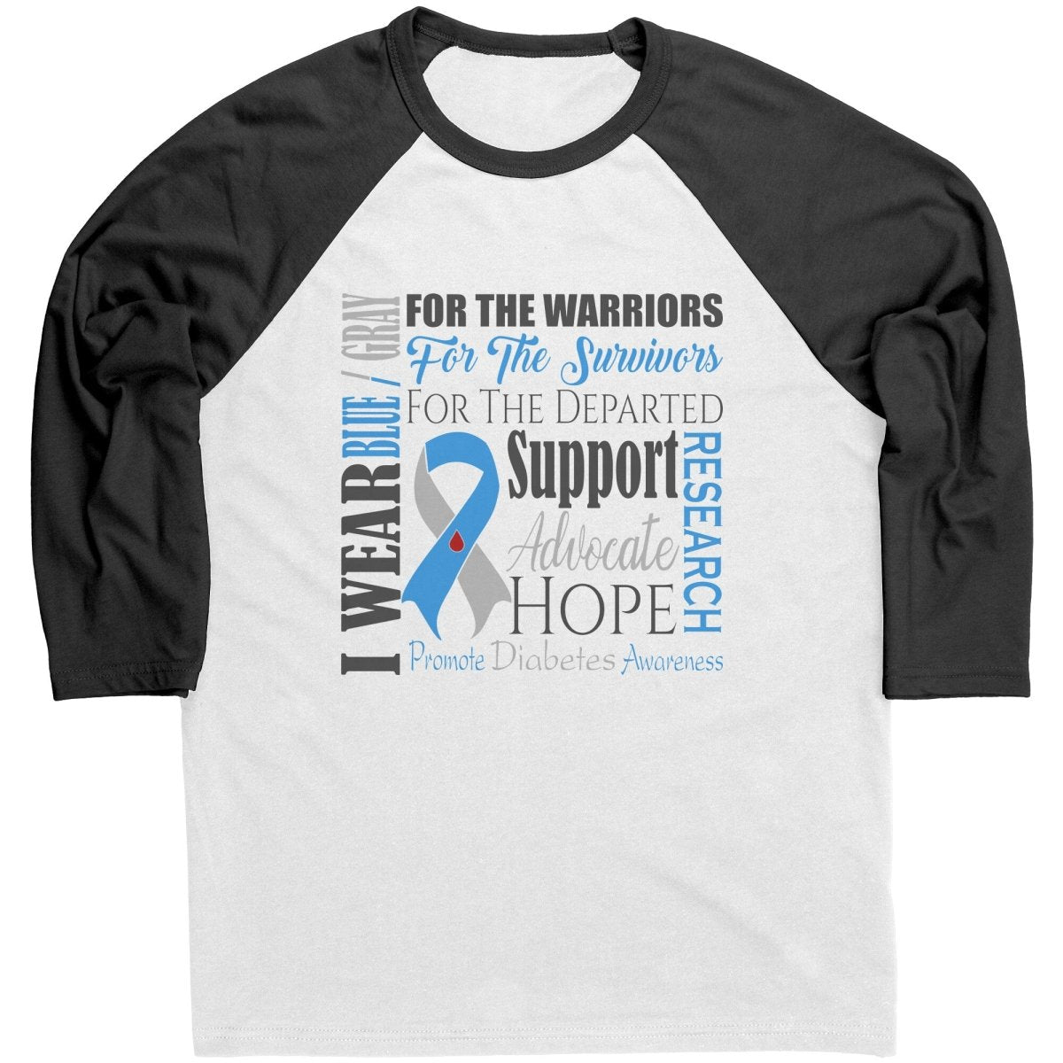 I Wear Blue & Gray for Diabetes Awareness T-Shirt, Hoodie, Tank - BluSparkle