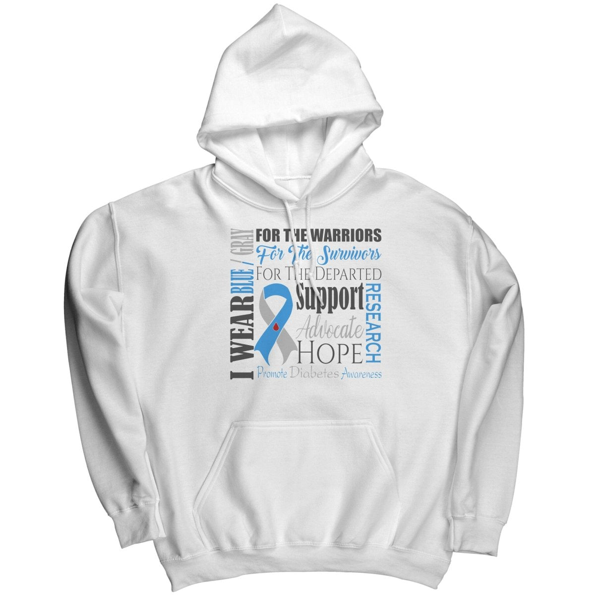 I Wear Blue & Gray for Diabetes Awareness T-Shirt, Hoodie, Tank - BluSparkle