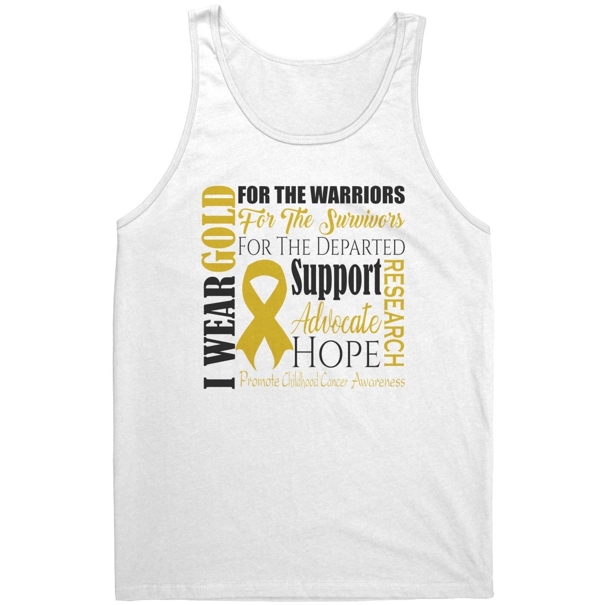 I Wear Gold for Childhood Cancer Awareness T-Shirt, Hoodie, Tank - BluSparkle