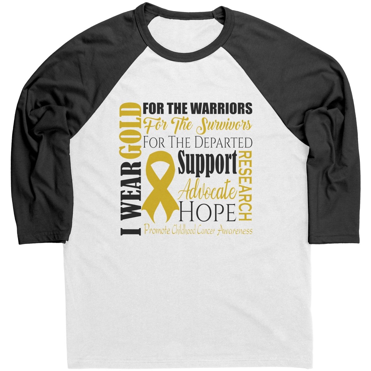 I Wear Gold for Childhood Cancer Awareness T-Shirt, Hoodie, Tank - BluSparkle