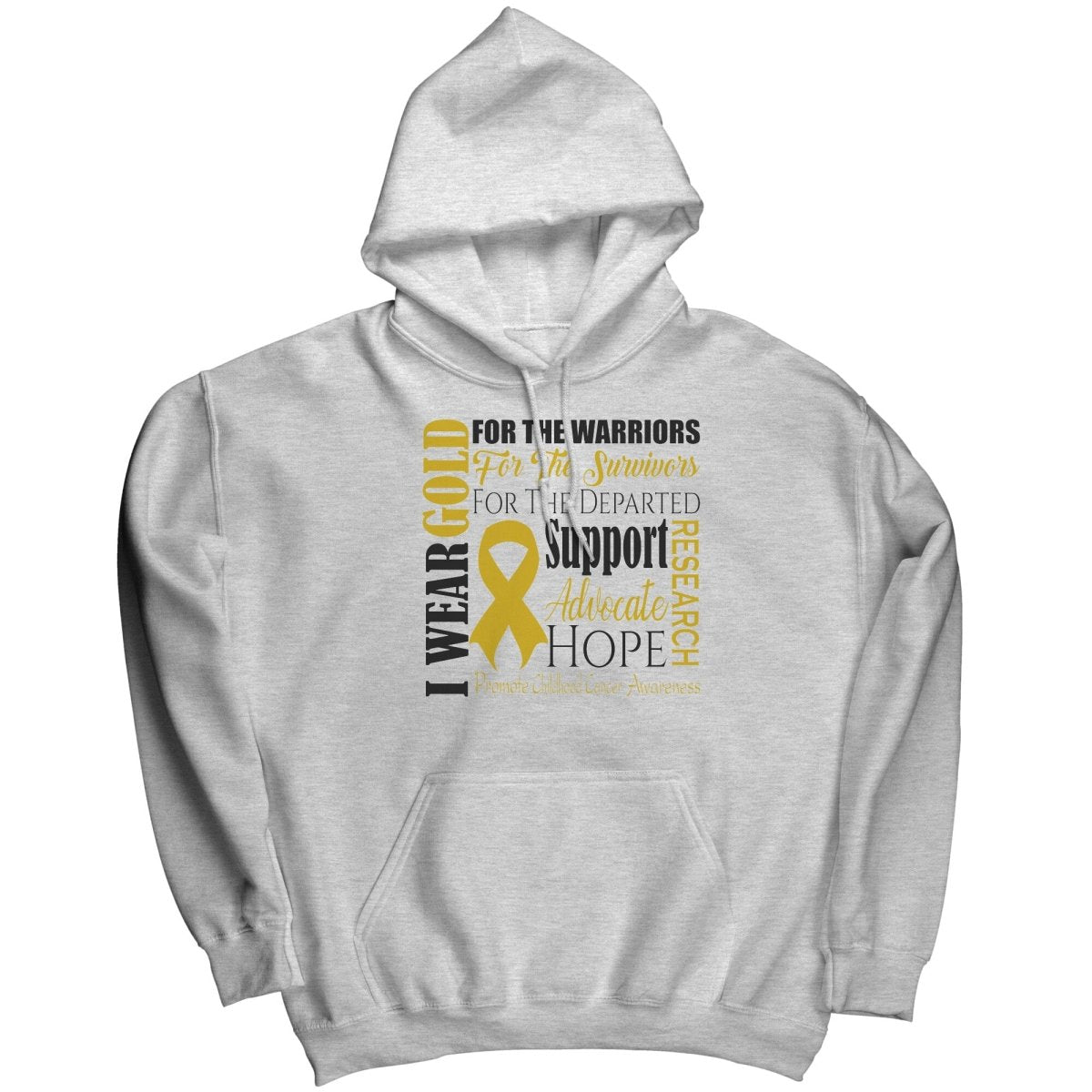 I Wear Gold for Childhood Cancer Awareness T-Shirt, Hoodie, Tank - BluSparkle