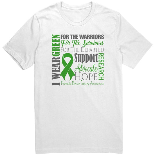 I Wear Green for Brain Injury Awareness T-Shirt, Hoodie, Tank - BluSparkle