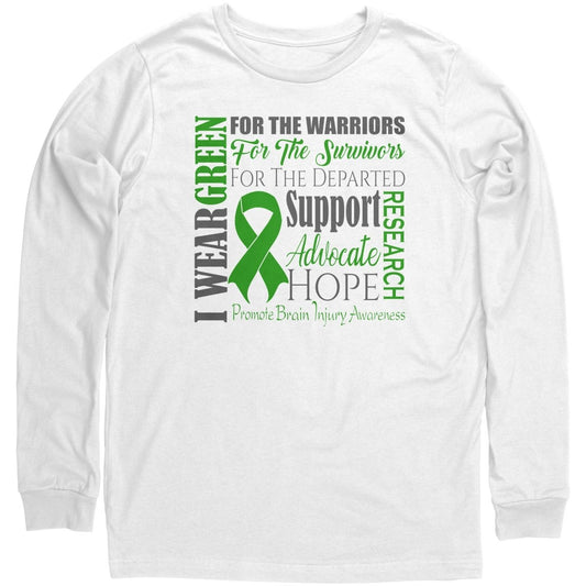 I Wear Green for Brain Injury Awareness T-Shirt, Hoodie, Tank - BluSparkle