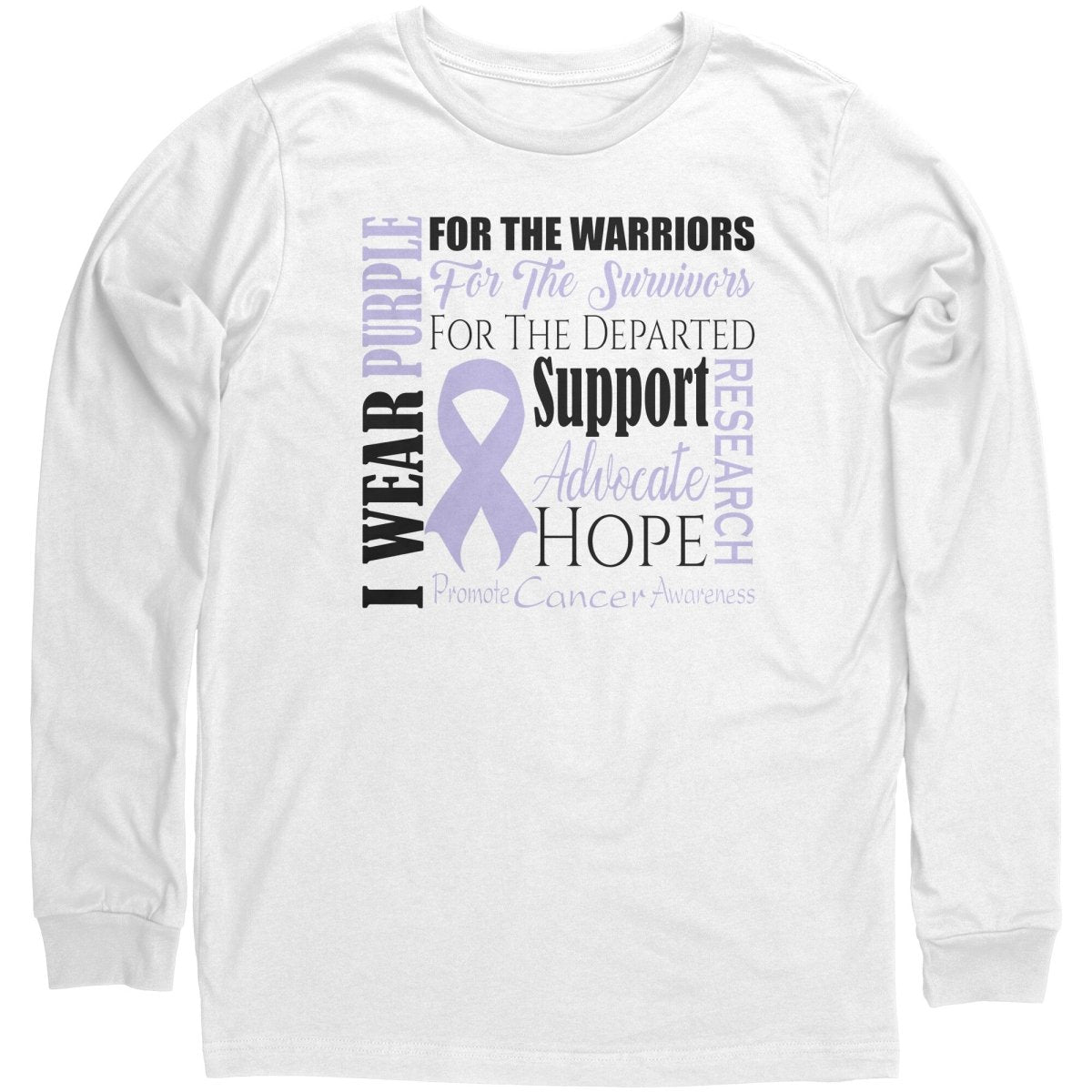 I Wear Purple for Cancer Awareness T-Shirt, Hoodie, Tank - BluSparkle