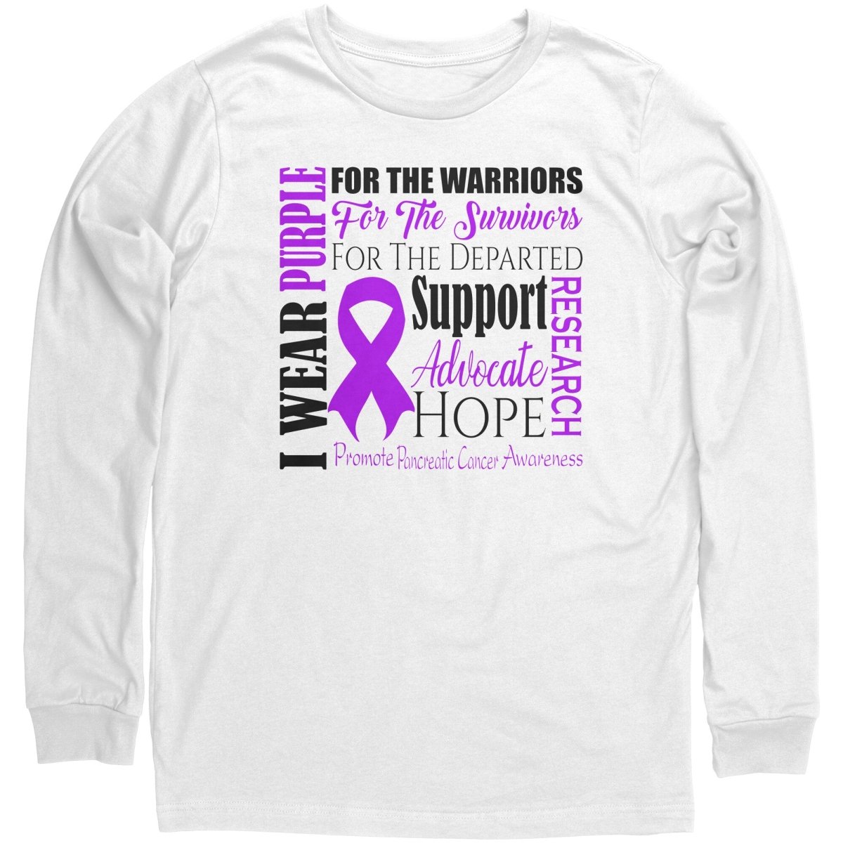 I Wear Purple for Pancreatic Cancer Awareness T-Shirt, Hoodie, Tank - BluSparkle