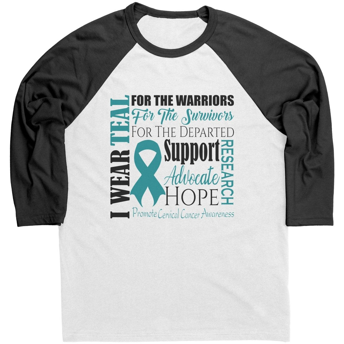 I Wear Teal for Cervical Cancer Awareness T-Shirt, Hoodie, Tank - BluSparkle