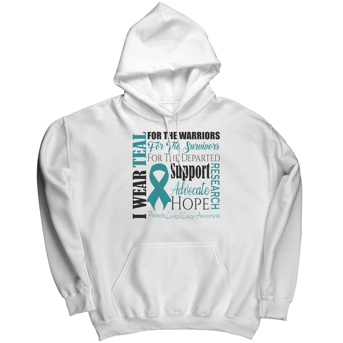 I Wear Teal for Cervical Cancer Awareness T-Shirt, Hoodie, Tank - BluSparkle