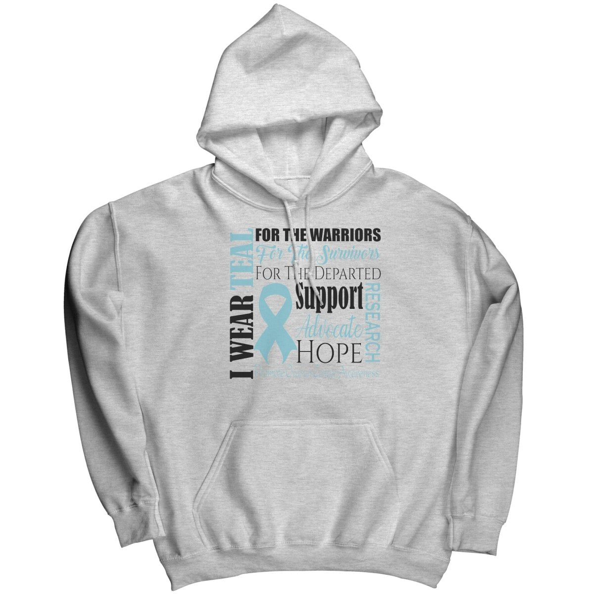 I Wear Teal for Ovarian Cancer Awareness T-Shirt, Hoodie, Tank - BluSparkle