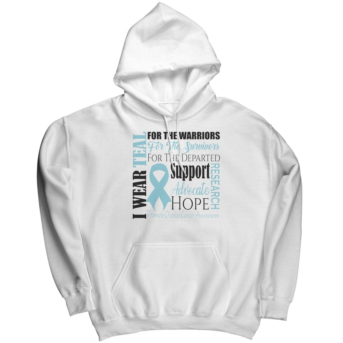 I Wear Teal for Ovarian Cancer Awareness T-Shirt, Hoodie, Tank - BluSparkle