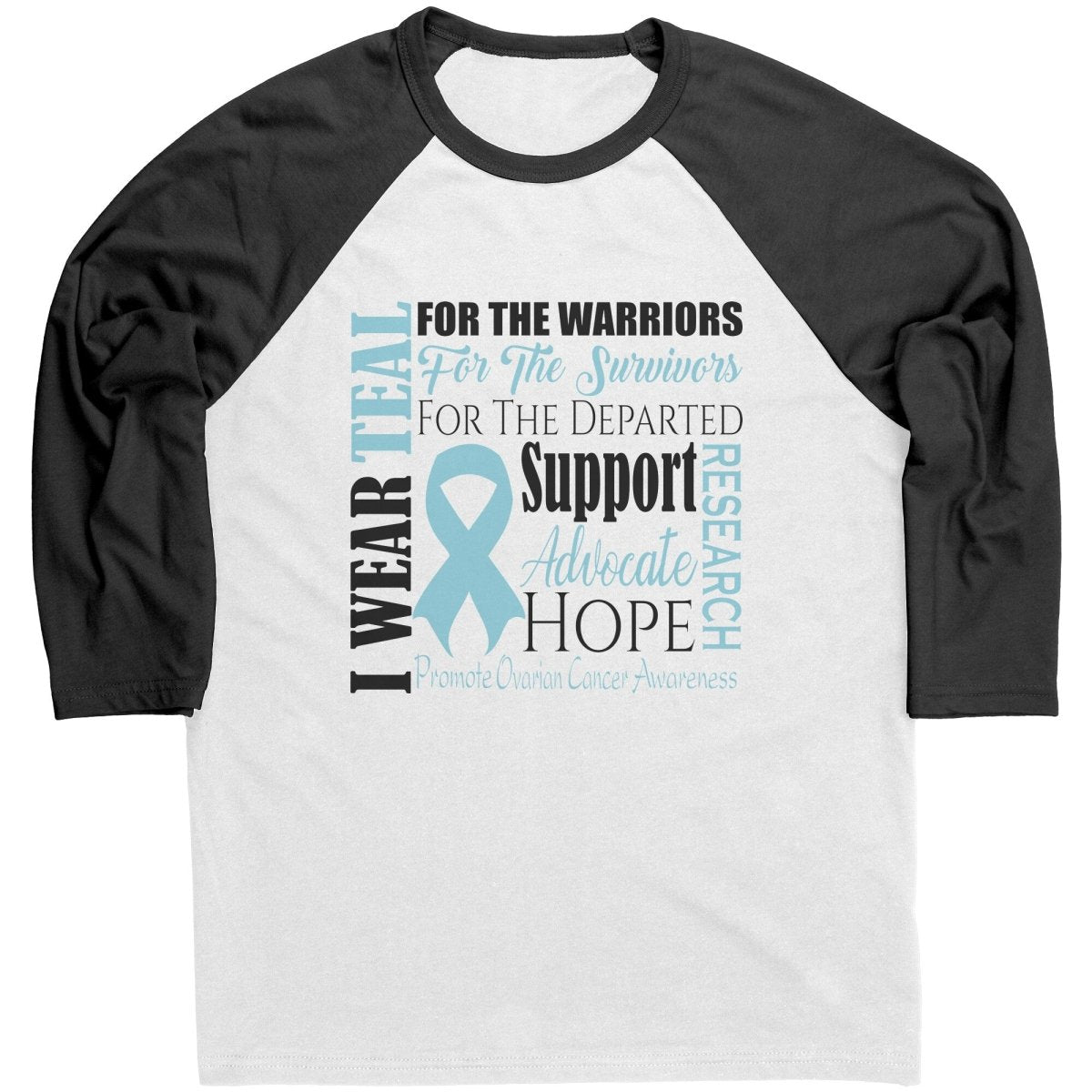 I Wear Teal for Ovarian Cancer Awareness T-Shirt, Hoodie, Tank - BluSparkle