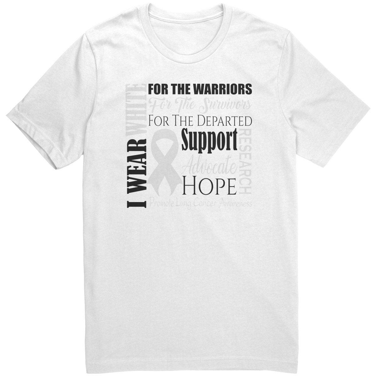 I Wear White for Lung Cancer Awareness T-Shirt, Hoodie, Tank - BluSparkle