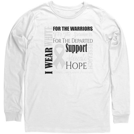 I Wear White for Lung Cancer Awareness T-Shirt, Hoodie, Tank - BluSparkle