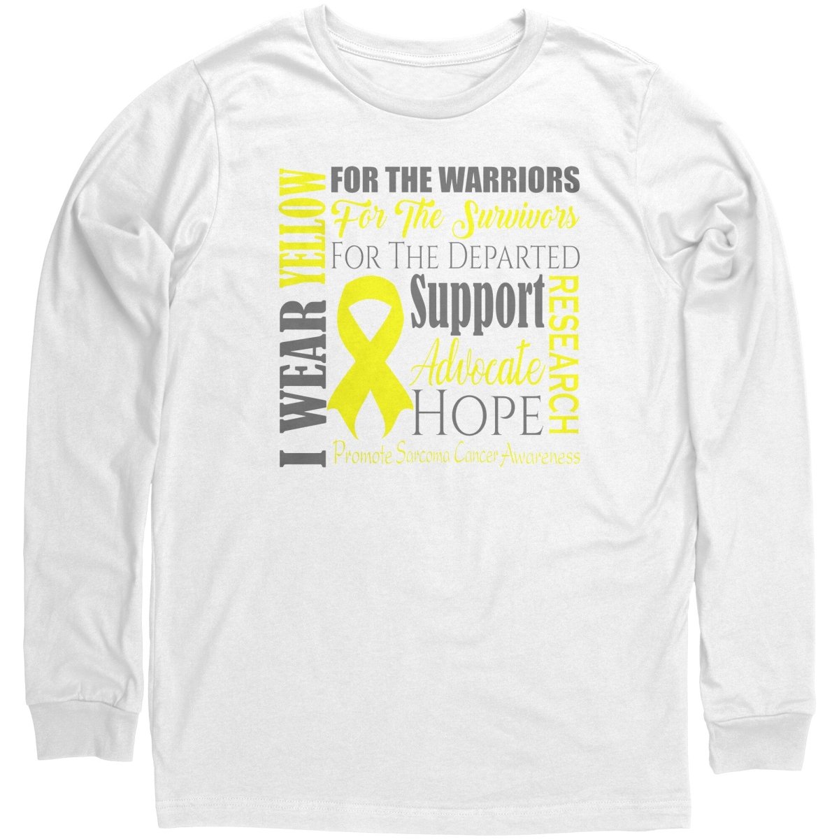 I Wear Yellow for Sarcoma Cancer Awareness T-Shirt, Hoodie, Tank - BluSparkle