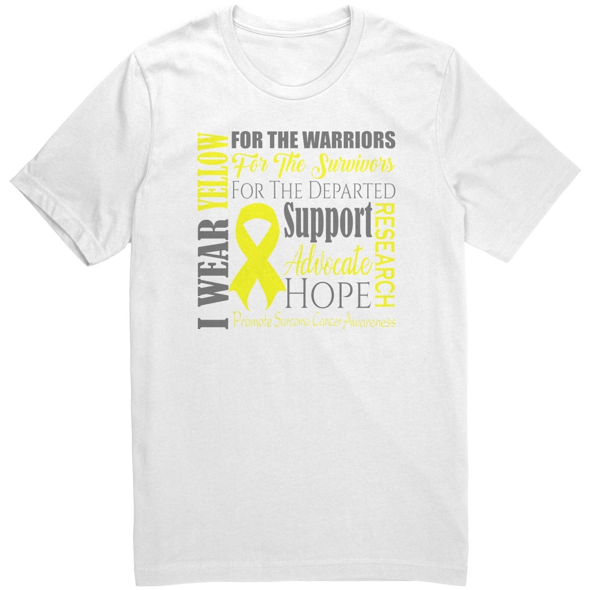 I Wear Yellow for Sarcoma Cancer Awareness T-Shirt, Hoodie, Tank - BluSparkle