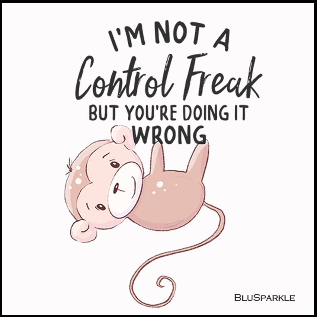 I'm Not A Control Freak 3.5" Square Wise Expression Magnet - BluSparkle