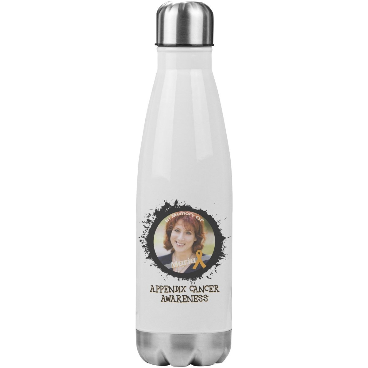 In Memory / In Honor of Appendix Cancer Awareness 20oz Insulated Water Bottle - BluSparkle